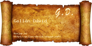 Gellén Dávid névjegykártya